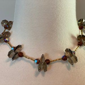 Stunning cut glass beaded necklace